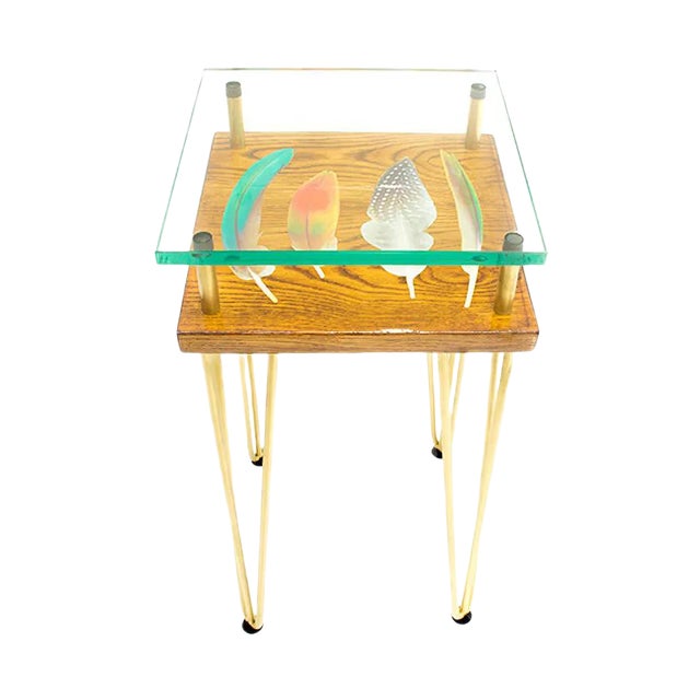 Tall Slim Bird Feather Side Table from Cappa E Spada For Sale