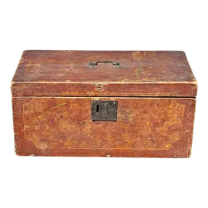 Antique Painted Document Box - Faux Tortoise Shell Decoration