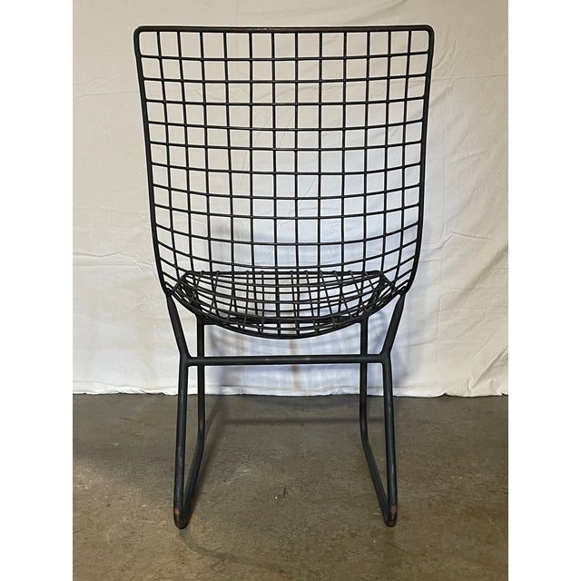 Knoll Style, Mid-Century Modern Metal Wire Chairs - Set of 6 Black For Sale In Atlanta - Image 6 of 14