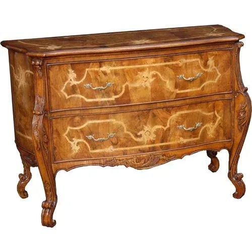 1990s Italian Walnut Shaped Two Drawer Chest of Drawers For Sale - Image 12 of 12