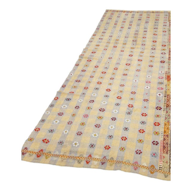 Mid-Century Modern Vintage Turkish Adana Kilim Runner For Sale - Image 3 of 7