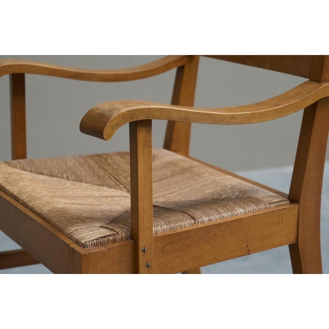 Wood Armchair in Wood and Rush from Oscar Degeyter, Belgium, 1942 For Sale - Image 7 of 13