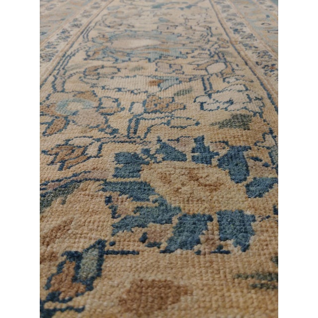 Persian Antique Persian Mashad Carpet, Handmade Oriental Rug, Soft, Taupe, Lt Blue Beige For Sale - Image 3 of 12