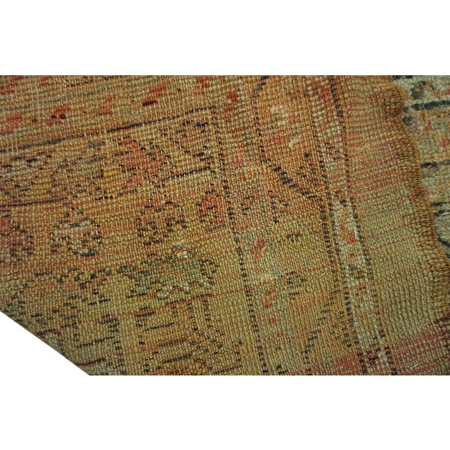 1890s Antique Square Ivory Hand Knotted Medallion Tribal Turkish Oushak Wool Rug For Sale - Image 15 of 16