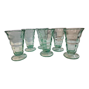 1930s Uranium Ice Cream Float Glasses - Set of 6