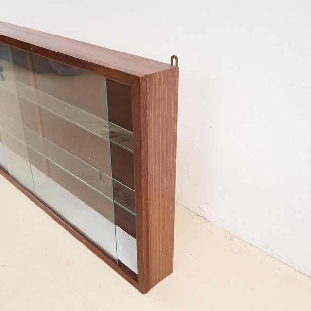 Minimalist Walnut Display Cabinet, 1960s For Sale - Image 4 of 6