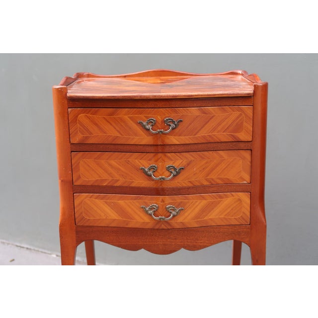 Set of two french Louis XV style nightstands. Can also be used as sofa ends, side tables, lamp holder…. Parisian...