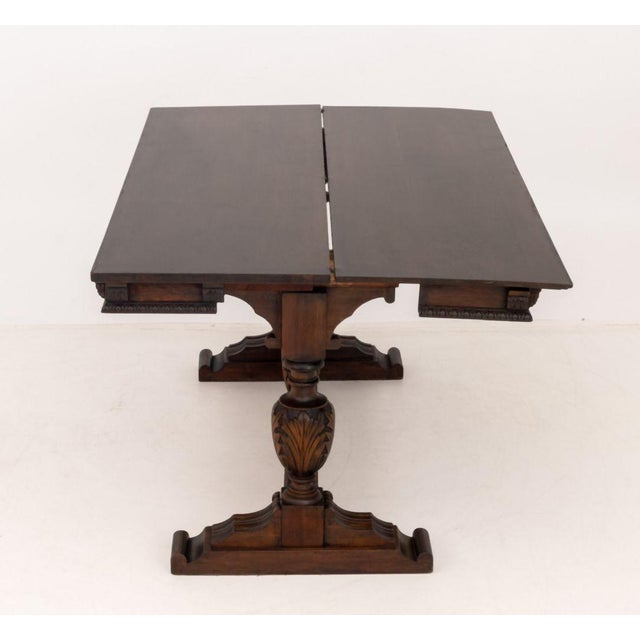 Wood Jacobean Style Oak Refectory Table For Sale - Image 7 of 9