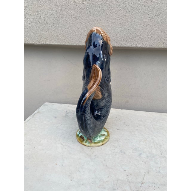 Late 19th Century English Victorian Majolica Fish Pitcher Circa 1880 For Sale - Image 5 of 6