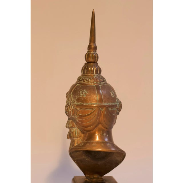 Copper Art Deco Style Busts by Giá – Lời. - a Pair For Sale - Image 8 of 9