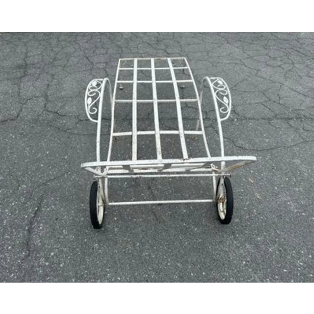 1950s 1950s White Wrought Iron Lounger For Sale - Image 5 of 6