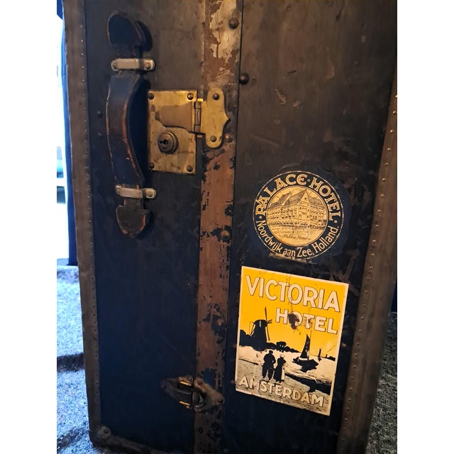 Antique Steamer Trunk Wardrobe, the Netherlands, 1920s For Sale - Image 15 of 18