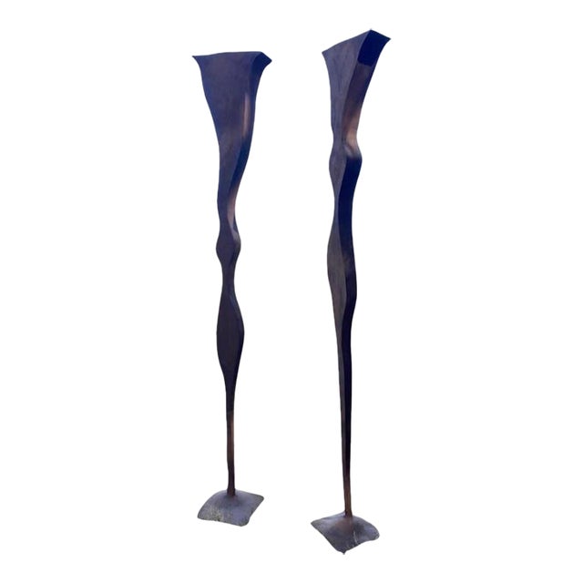 Welded Steel Sculptures (After Serra), a Pair For Sale