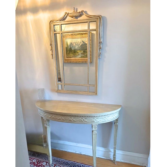 French 1990s Neoclassical Louis XVI–style Trumeau Mirror For Sale - Image 3 of 3