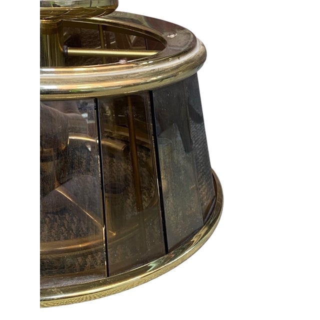 Nautical Vintage Forecast Lighting Nautical Light Brass Tinted Glass For Sale - Image 3 of 11