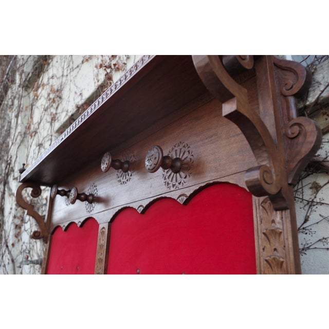 1950s Red Velvet Room Divider, 1950s For Sale - Image 5 of 16