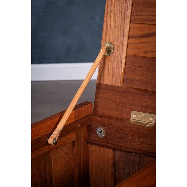 Tan Teak Chest by O. Schjøll & B. K. for Randers Møbelfabrik, Denmark, 1960s For Sale - Image 8 of 11