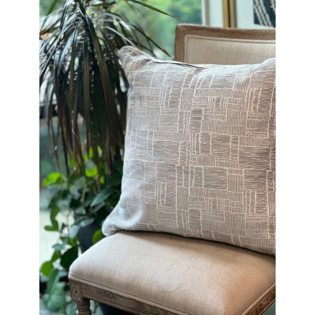 Custom Textured Grey Pair of Pillows For Sale - Image 4 of 6
