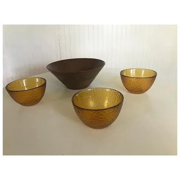 Mid-Century Modern Faux Wood Salad Serving Bowl For Sale In Cincinnati - Image 6 of 9