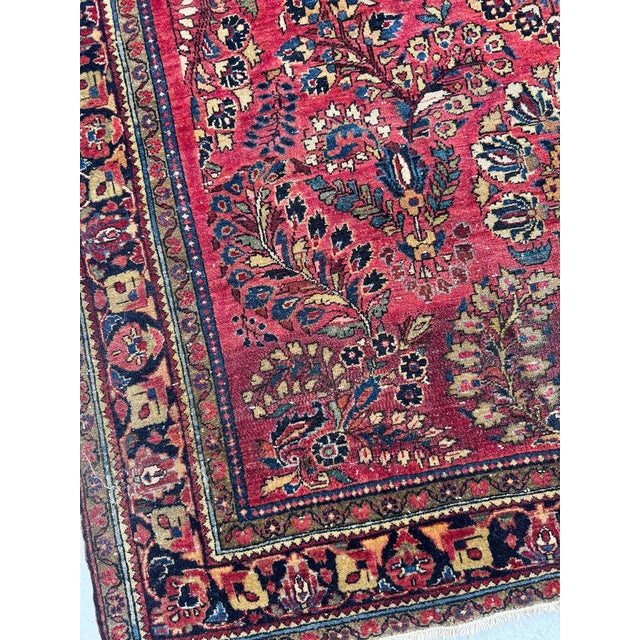 1920s Antique Sarouk in Original Dyes Floral Sprays with Movement & Harmony Rug 4.2 x 6.4 For Sale - Image 5 of 8