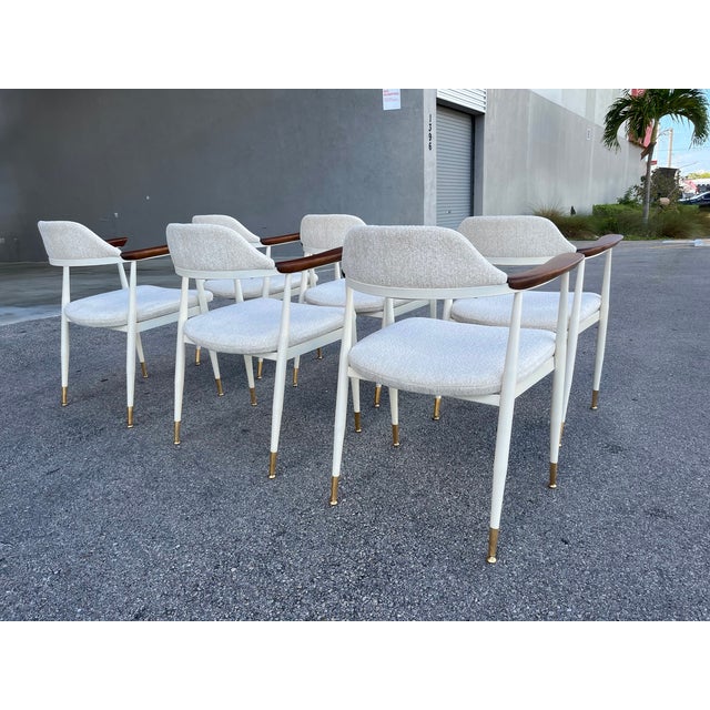 Set of 6 Dining Arm Chairs in the Style of Hans Wegner, Usa 1960s For Sale - Image 9 of 12