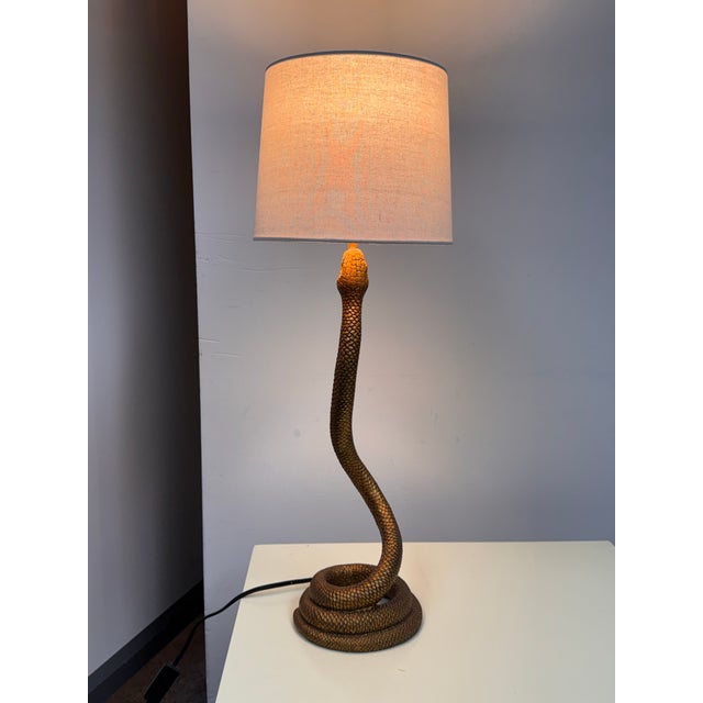 Modern Brett Beldock for Cb2 Snake Bronze Table Lamp For Sale - Image 3 of 12