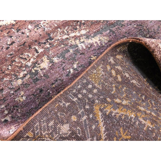 Hand Knotted Bamboo Silk and Wool Rug in High and Low Texture. 7'10"x 9'9" For Sale - Image 13 of 18