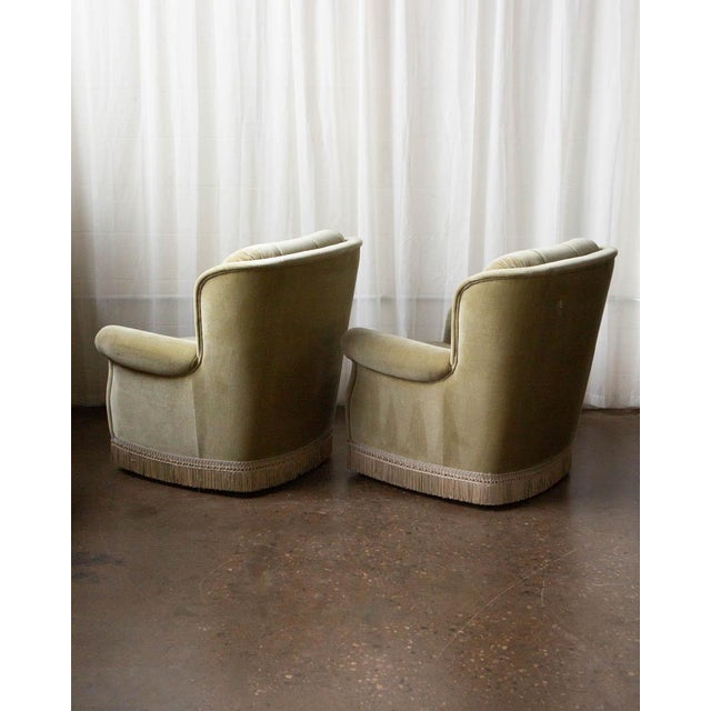 Pair of Danish Mid-Century Velour Lounge Chairs, 1970s For Sale In Columbus - Image 6 of 13