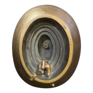 Abstract Bronze Wall Sculpture Signed by Divyendu Anand For Sale