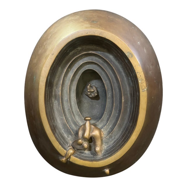 Abstract Bronze Wall Sculpture Signed by Divyendu Anand For Sale