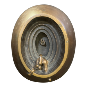 Abstract Bronze Wall Sculpture Signed by Divyendu Anand