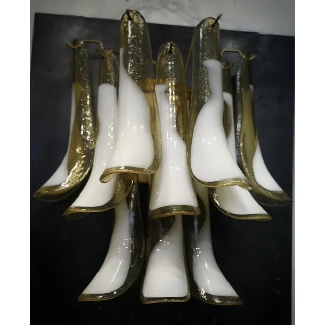 Gold Amber and White Murano Glass Wall Light from Mazzega, 1990s For Sale - Image 8 of 9