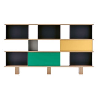 Nuage Shelving Unit in Wood and Aluminium by Charlotte Perriand for Cassina For Sale