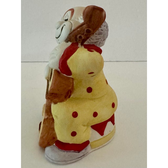 Figurative Vintage 1970s Bisque Porcelain Clown With Cello Bell For Sale - Image 3 of 9