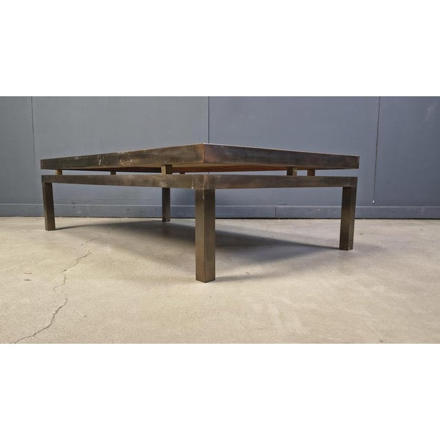 Hollywood Regency Vintage Etched Brass Coffee Table from Willy Daro, 1970s For Sale - Image 3 of 13