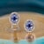 Metal Diamond Sapphire Earrings 14k Gold 3.24 TCW Certified For Sale - Image 7 of 18