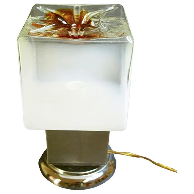 Chromed Metal & Glass Table Lamp by Toni Zuccheri for VeArt, 1970s For Sale - Image 11 of 11