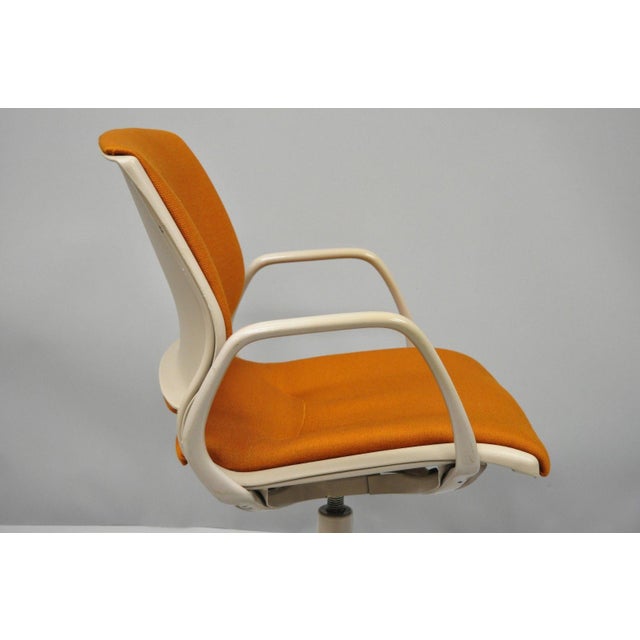 Vintage Steelcase MidCentury Modern Orange Rolling Office Desk Arm Chair Chairish