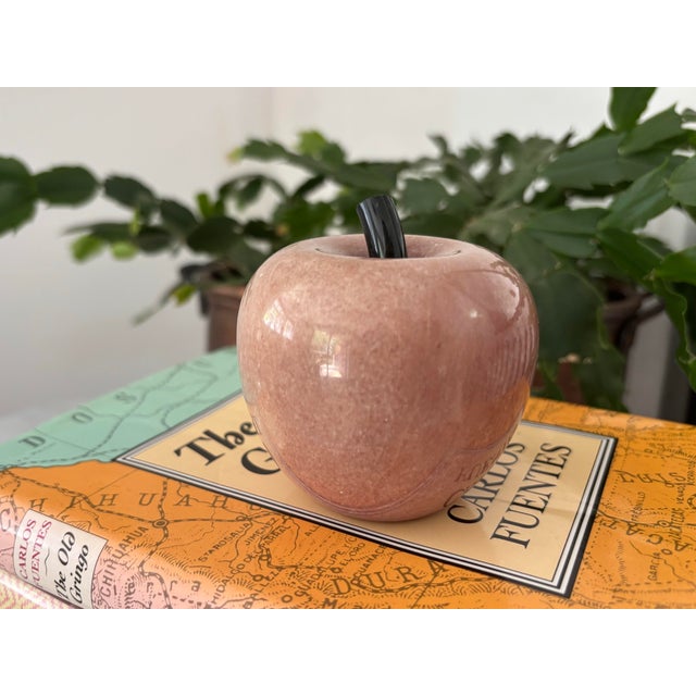 Late 20th Century Vintage Pink Marble Apple Form Paper Weight For Sale - Image 5 of 8