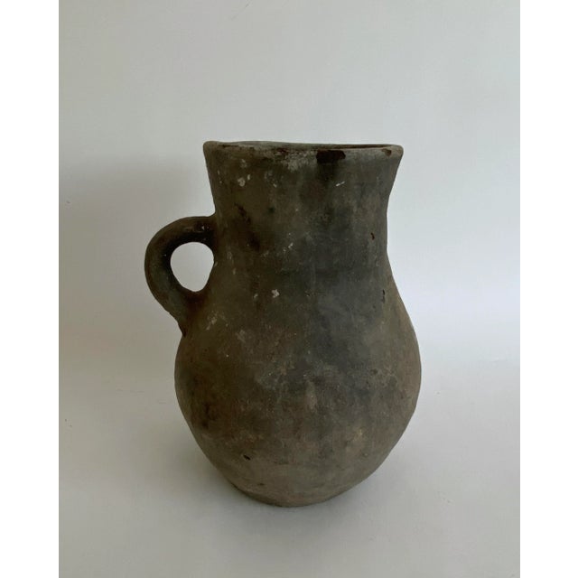 Gray Antique Turkish Gray Stoneware Pitcher Vase For Sale - Image 8 of 8
