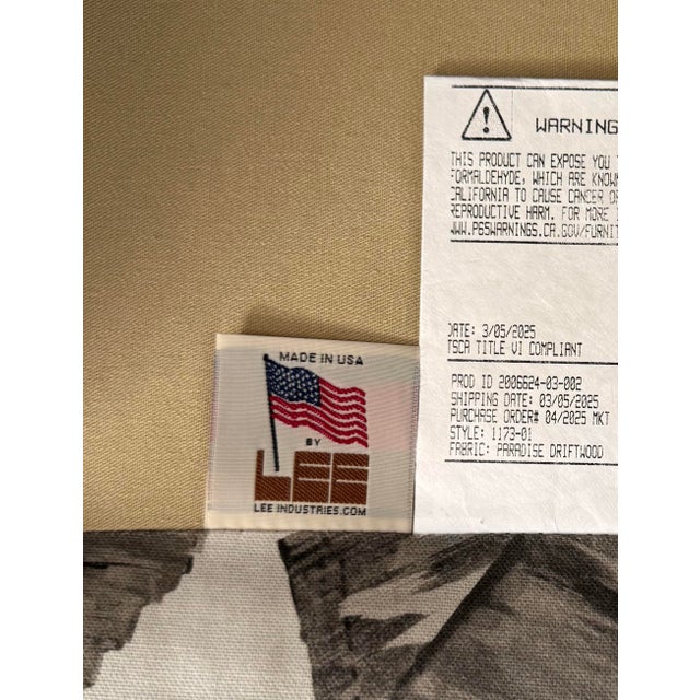 Lee Industries Palm Leaf Upholstered Lounge Chair- Set of 2 For Sale - Image 11 of 11