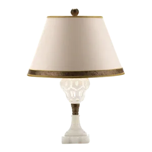 Antique Late 19th Century American Cut-To-Clear Whale Oil Table Lamp, Wired