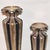 Contemporary Late 20th Century Candlesticks Holders 2pc Set Black Gold Pillar Candle Stands 19" For Sale - Image 3 of 5