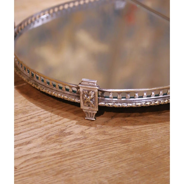French 19th Century French Silvered Bronze & Mirrored Three-Piece "Surtout De Table" For Sale - Image 3 of 9
