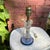 Glass Vintage Clear & Blue Glass Table Lamp For Sale - Image 7 of 10