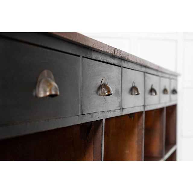 Black English Mahogany and Pine Shop Counter, 1890s For Sale - Image 8 of 17