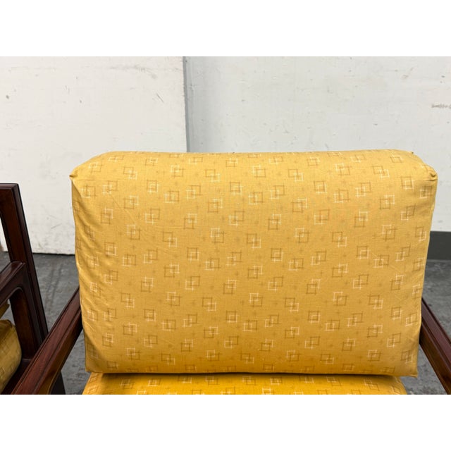 Goldenrod Vintage Asian Style Rosewood Lounge Chairs, Pair For Sale - Image 8 of 12