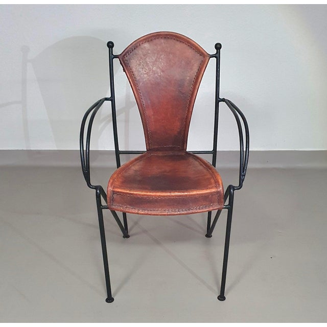 Chair in Leather and Wrought Iron For Sale - Image 18 of 18