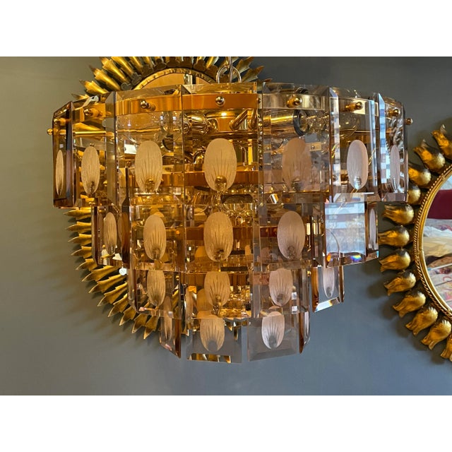 Glass Chandelier from Kinkeldey, 1970s For Sale - Image 6 of 9