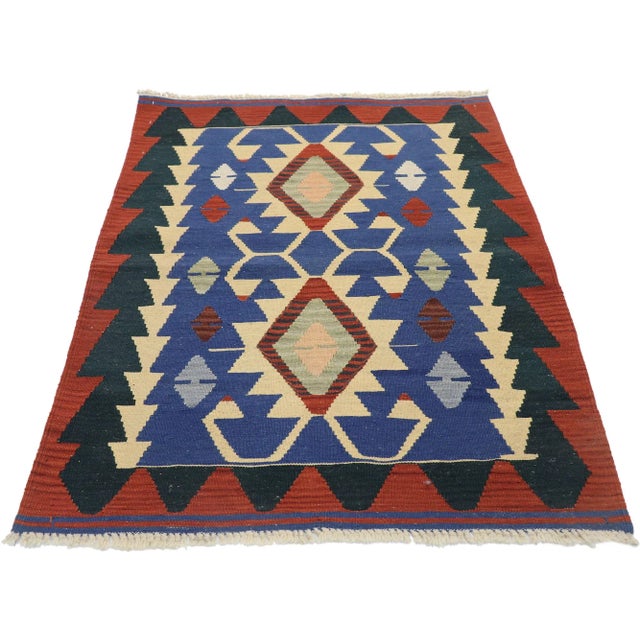 Tribal Vintage Persian Shiraz Kilim Rug - 03'00 X 04'00 For Sale - Image 3 of 9